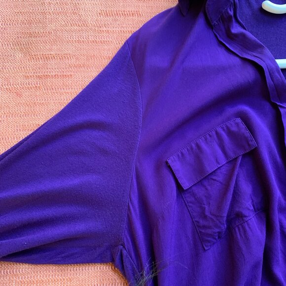 Purple Comfy Soft V-Neck Blouse – Large – Work to Weekend - Picture 7 of 8